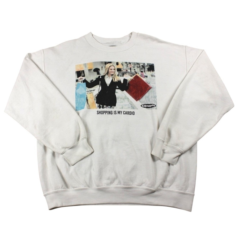 VTG Clueless Cher Horowitz‎ "Shopping Is My Cardio" Sweatshirt Women's Large